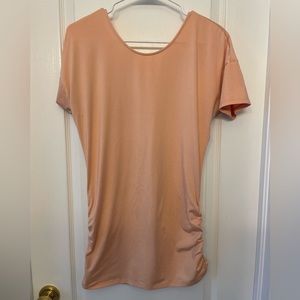 Lucy yoga top, tunic length, open back, size small